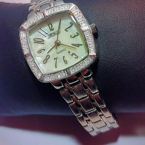 SOLO Mother of Pearl & Crystal Watch
